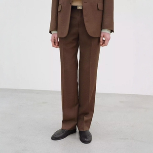 AURALEE BLUEFACED WOOL NARROW SLACKS 25AW 羊毛条纹单褶西裤