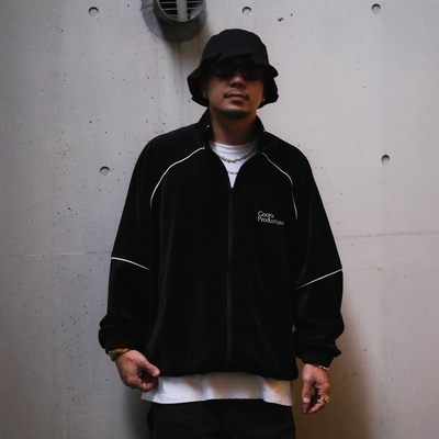 COOTIE复古丝绒刺绣宽松运动夹克