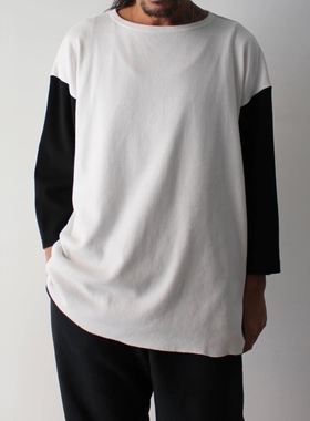 BOWWOW BASEBALL TEE 25AW 复古做旧拼接街头宽松棒球七分袖T恤