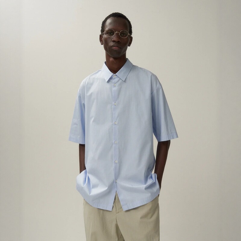 ATON GIZA BROAD SHORT SLEEVE SHIRT 25SS 长绒埃及棉短袖衬衫