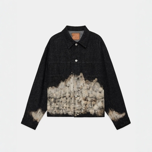 MARKAWARE KIMONO DENIM SHORT DENIM JACKET 25SS 漂白牛仔夹克