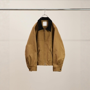 人造丝混纺羊皮皮领宽松工装 ANCELLM 26SS BLOUSON 夹克 ZIP