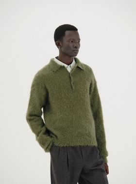 AURALEE SUPER KID MOHAIR KNIT POLO 25AW 小山羊马海毛针织衬衫