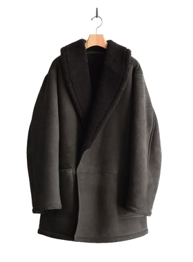 COMOLI Sheepskin shawl collar coat 25AW 羊皮羊羔绒披肩领大衣