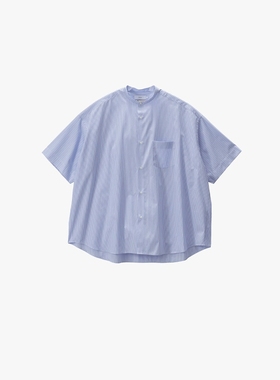 Graphpaper SIDOGRAS Band CollarShirt25SS条纹立领条纹短袖衬衫