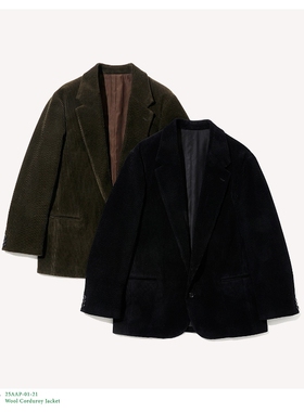 A.PRESSE Wool Corduroy Jacket 25AW羊毛混纺灯芯绒单扣西装夹克