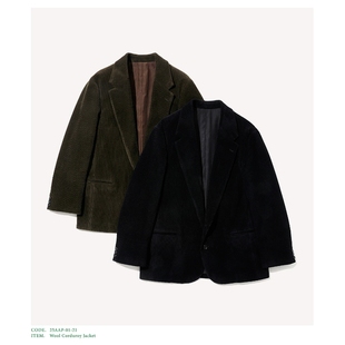 A.PRESSE Wool Corduroy Jacket 25AW羊毛混纺灯芯绒单扣西装夹克