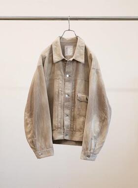 ANCELLM CORDED VELVETEEN JACKET 24AW 复古做旧染色灯芯绒夹克