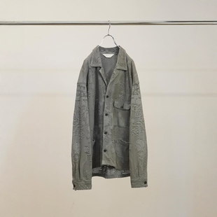 ANCELLM AGING LACE WORK SHIRT 26SS 立体剪裁宽松蕾丝工装衬衫