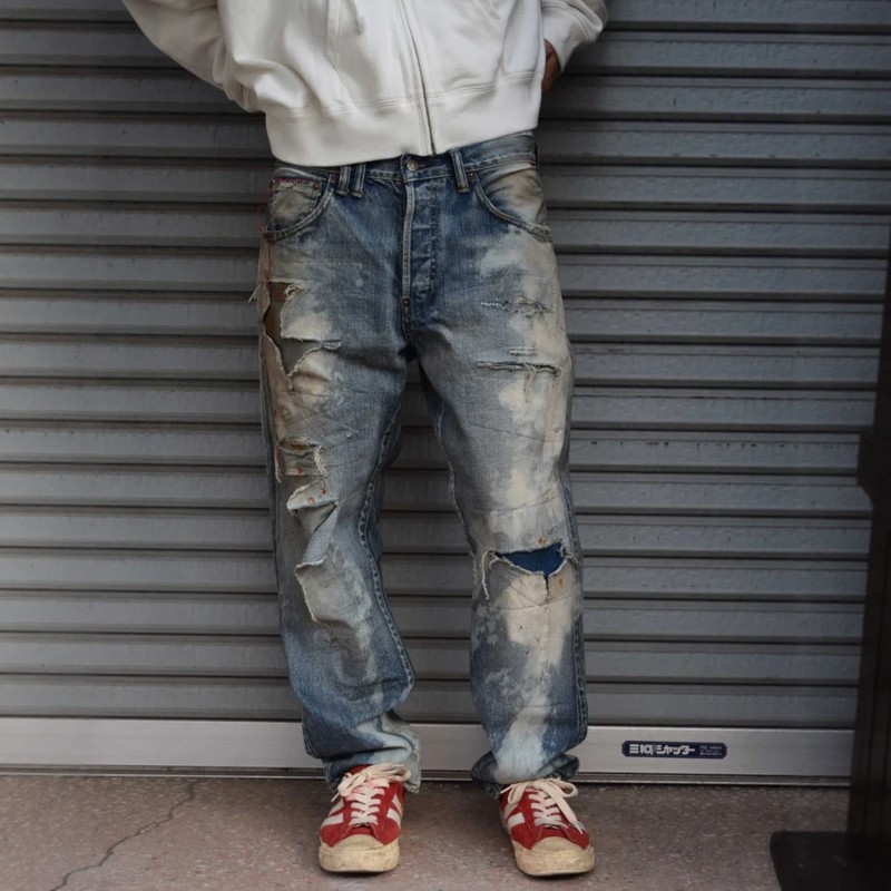ANACHRONORM重破坏漂白牛仔裤