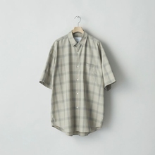 ssstein Check Oversized Shirt 25SS 丝绵混纺格纹宽松短袖衬衫