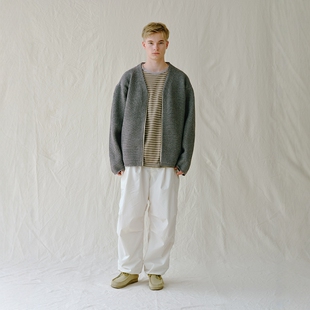 nanamica 5G Zip Cardigan 26SS 宽松口袋V领罗纹针织开衫夹克