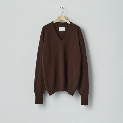 ssstein Pure Cashmere Knit V Neck LS 26SS 羊绒V领宽松针织衫