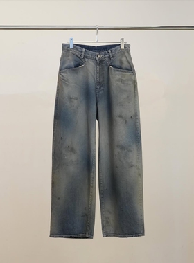 ANCELLM #06 AGING type-B 26SS 做旧轻量西裤剪裁宽松染色牛仔裤