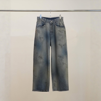 ANCELLM做旧轻量染色西裤牛仔裤