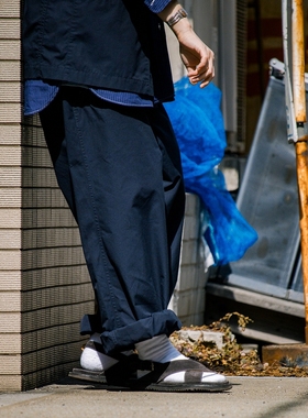 nanamica Side Belt Wide Pants 25SS 复古混纺包芯纱工装长裤