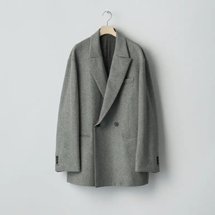 Slash 25AW羊绒海狸皮双排扣西装 Peak Jacket 夹克 Lapel ssstein