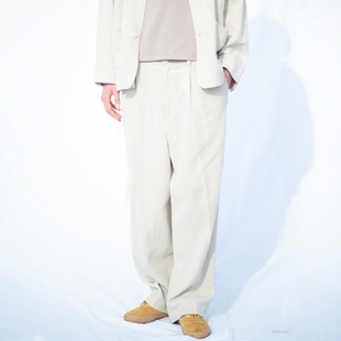 ONE TUCK TROUSERS BATONER 亚麻单褶休闲裤 LINEN 26SS OCHIWATA