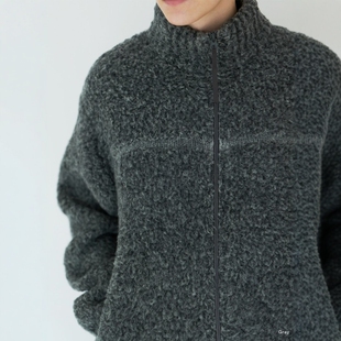 BATONER SHETLAND BOA KNIT BLOUSON 24AW 羊羔绒立领双拉链夹克