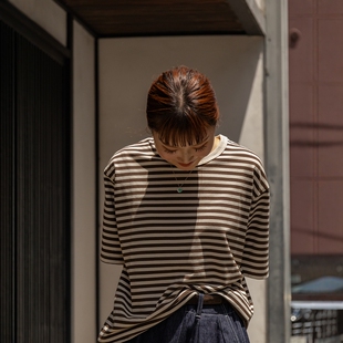 nanamica COOLMAX Stripe Jersey Tee 25AW 混纺宽松条纹短袖T恤