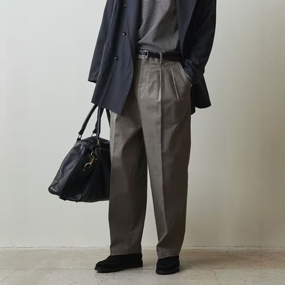 StevenAlan打褶宽松休闲西装裤