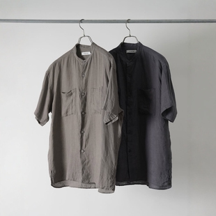 nonnative OFFICER STAND COLLAR S/S SHIRT亚麻帆布立领短袖衬衫