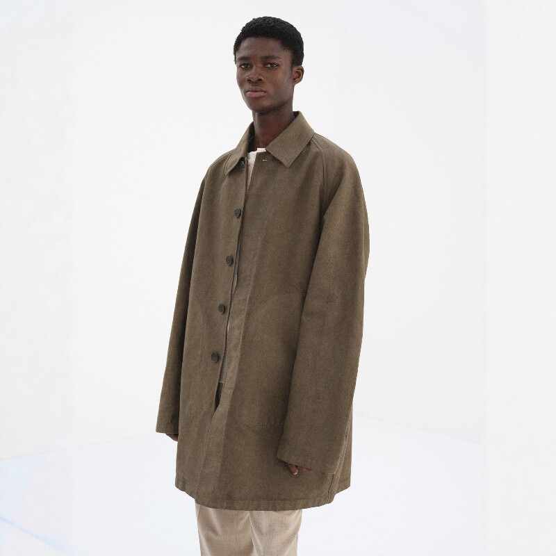 AURALEE GARMENT-DYED TWILL SHORT COAT 26SS 成衣染色重磅风衣