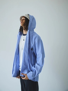 SEDAN ALL PURPOSE STRIPED HOODED SHIRT 24SS 条纹连帽衬衫夹克