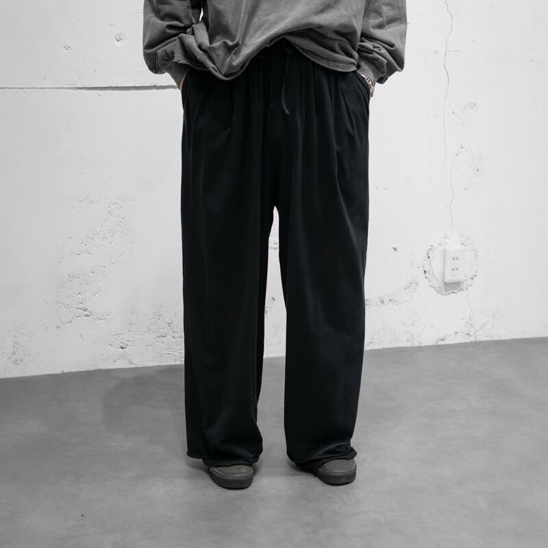 ANCELLM WIDE EASY CUT SLACKS 25SS 天竺棉双层垂感宽松西装裤