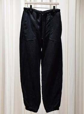 COMOLI Linen satin drawstring pants 25SS亚麻抽绳收脚运动长裤