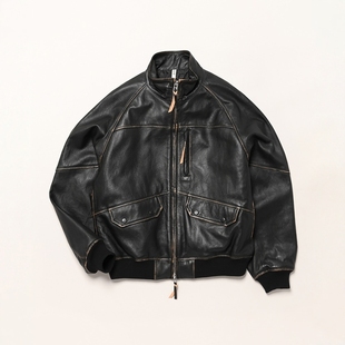 25AW CCU BLOUSON NECK 复古军事风羊皮立领飞行皮衣夹克 HIGH