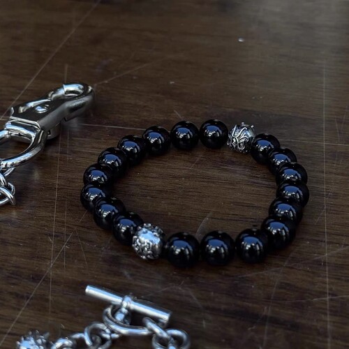 KAMIYA STONE BRACELET 26AW 球形黑曜石手链