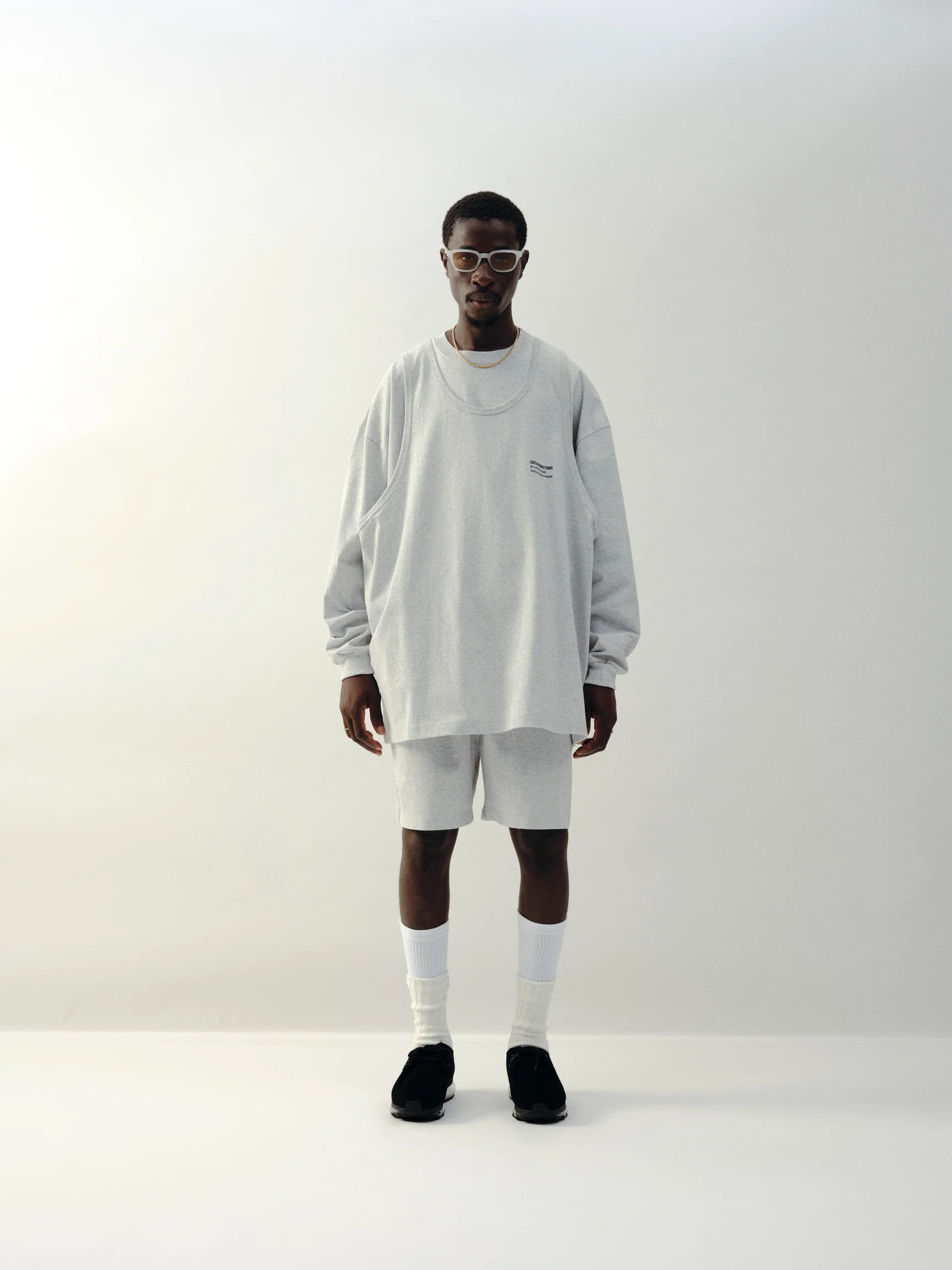 COOTIE抽绳编织宽松印花运动短裤