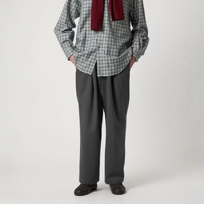 StevenAlan复古羊毛宽松长裤