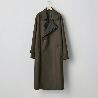 ssstein麦尔登羊毛双翻领风衣