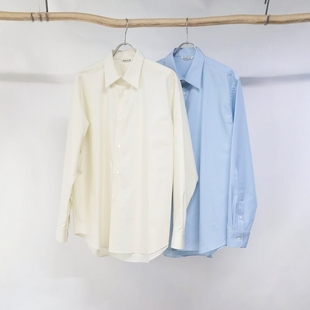 TWILL FINX SHIRT 26SS AURALEE 定番水洗长绒斜纹棉衬衫 WASHED