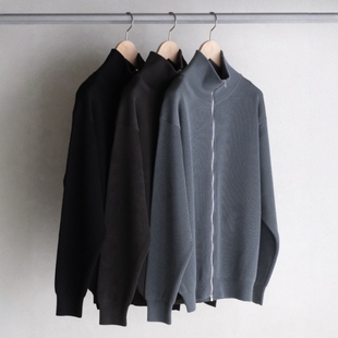 BATONER TWIST WOOL DRIVERS KNIT 25AW强捻羊毛立领司机针织开衫