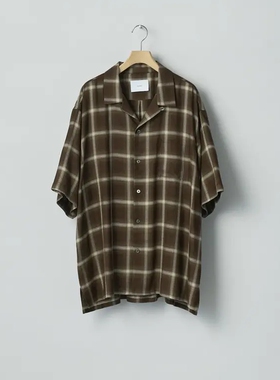 ssstein Open Collar S/S Shirt 26SS 人造丝莱赛尔格纹短袖衬衫