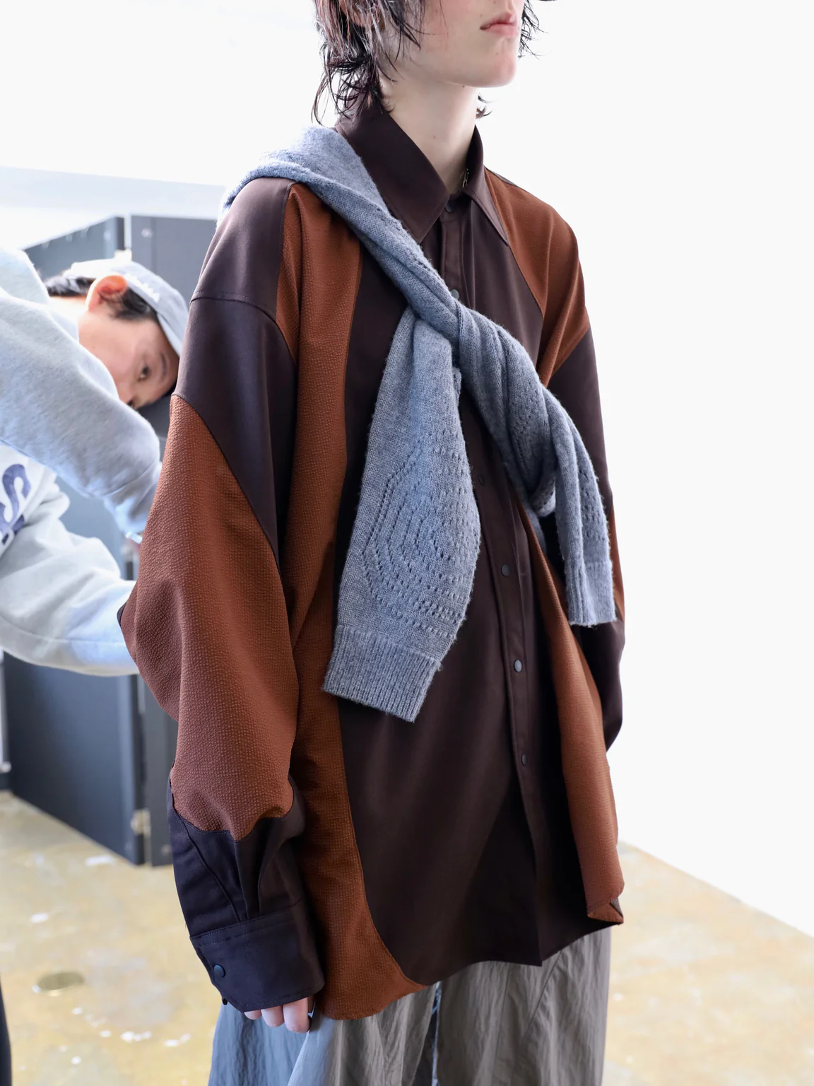 JIEDA SWITCHING SHIRT 24AW 日产拼接防水机能速干廓形长袖衬衫