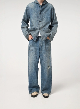 BOWWOW USN M44 DUNGAREE TROUSERS25SS军事风破坏工装水洗牛仔裤