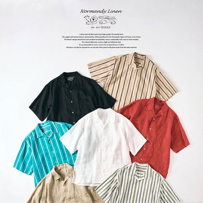 417 EDIFICE Normandy Linen Shirt 26SS 亚麻条纹休闲短袖衬衫