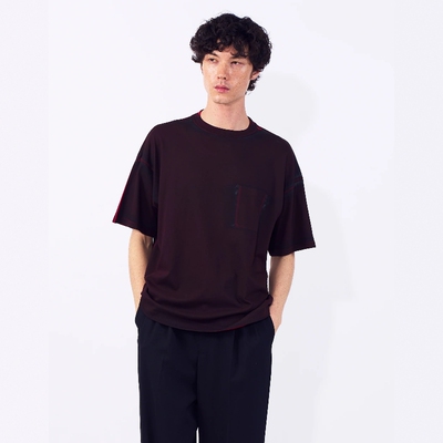YOKE休闲宽松口袋印花短袖T恤