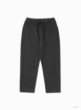 BATONER WOOL SHUKUJU PANTS 25AW 极细澳洲羊毛轻量宽松抽绳长裤