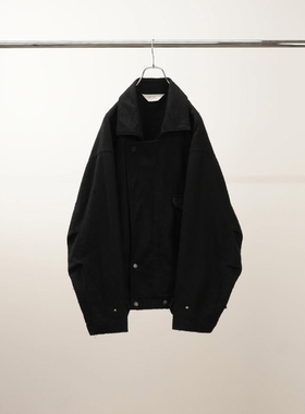 ANCELLM PILLING WOOL DOUBLE BLOUSON 25AW复古羊毛混纺双领夹克