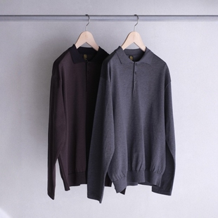 BATONER BLOUSING POLO L/S T-SHIRT 26AW 宽松休闲长袖Polo衫T恤