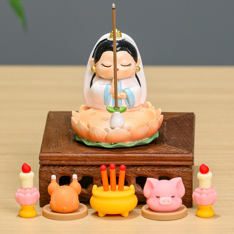 情绪稳定小摆件菩萨财神爷办公室好物女生工位桌面装饰品生日礼物
