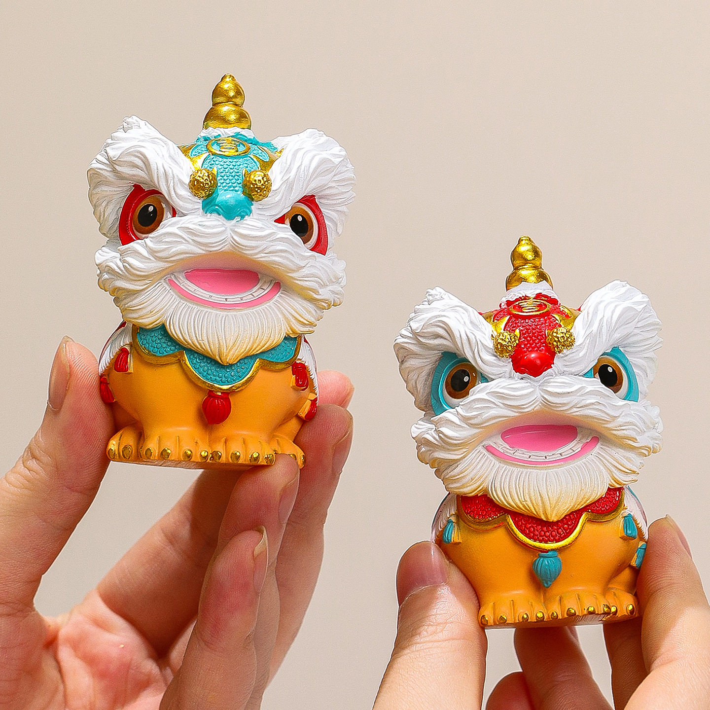 国潮佛山舞狮醒狮创意摆件高级感小众桌面茶桌装饰工艺品生日礼物