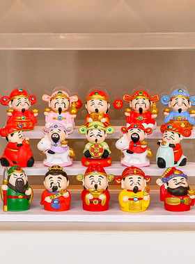 五路财神爷各路神仙家居书柜玄关装饰摆件家用全套展示架礼品摆设