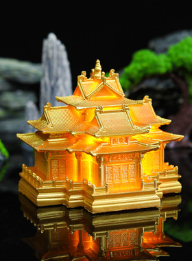 创意老君山文创金殿模型亮灯冰箱贴夜景灯光纪念礼物