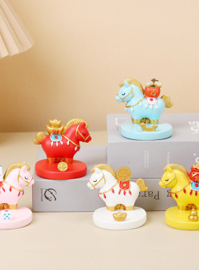 国潮马手机支架生肖马摆件桌面马年礼物吉祥物马上有钱年会伴手礼